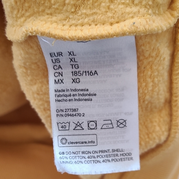 Peanuts Yellow Snoopy Athletic Club Hoodie Sweatshirt Size XL - Picture 7 of 9